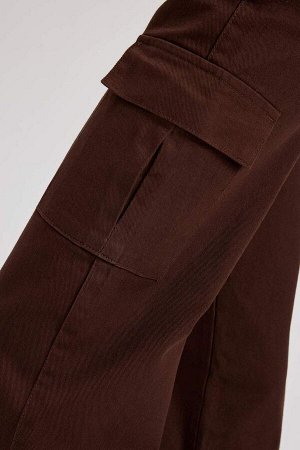 Широкие брюки карго из габардина 100 % хлопка