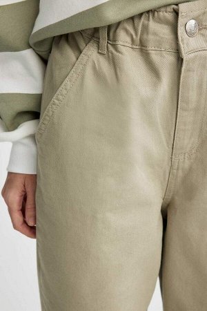 Мешковатые брюки из габардина из 100% хлопка