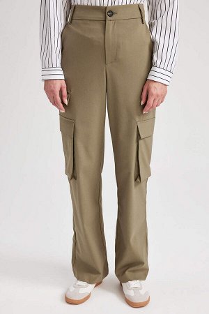 Прямые брюки с высокой талией и карманами-карго Cargo Fit