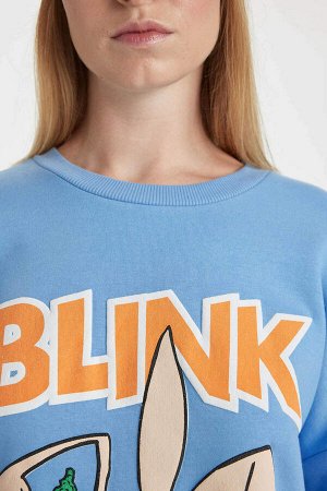 Толстый свитшот Cool Blink Oversize с круглым вырезом и принтом на спине