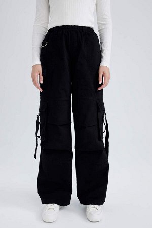 DEFACTO Прохладные широкие брюки карго из габардина