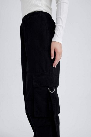 DEFACTO Прохладные широкие брюки карго из габардина