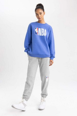 DeFactoFit Длинные спортивные штаны стандартного кроя с надписью NBA с карманами