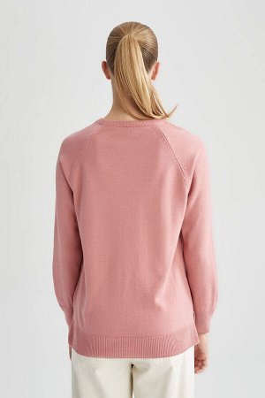 Очень мягкий свитер с кашемировой текстурой и круглым вырезом Relax Fit
