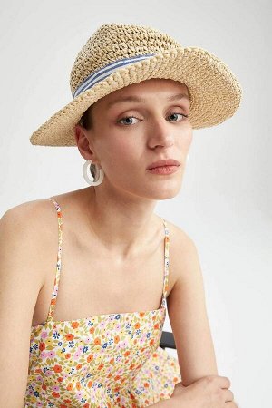 DEFACTO Женская соломенная шляпа-федора