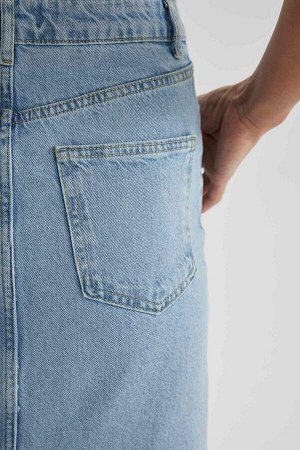 DEFACTO Модная джинсовая юбка макси из 100% хлопка