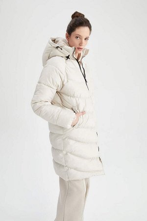 DeFactoFit Водоотталкивающее ветрозащитное съемное пальто с капюшоном и воротником