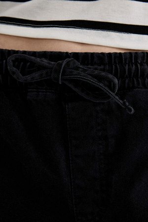 Джинсовые брюки из 100% хлопка с высокой талией и удобной посадкой до щиколотки с гибкой талией