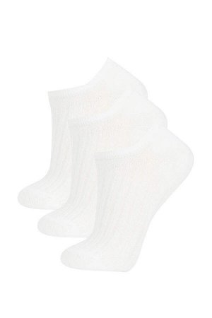 Женские хлопковые носки-кеды из трех частей