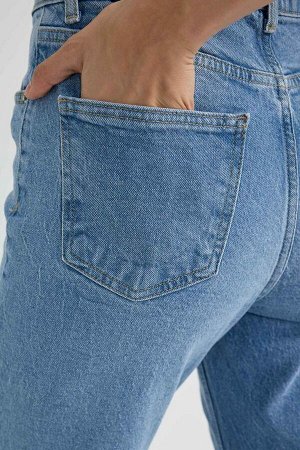 DEFACTO Джинсовые брюки прямого кроя Mary Vintage с высокой талией и вырезом длиной до щиколотки
