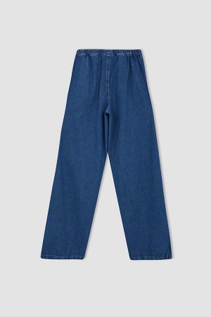 Джоггеры с высокой талией, удобная посадка, гибкая талия, длинные джинсовые брюки из 100% хлопка