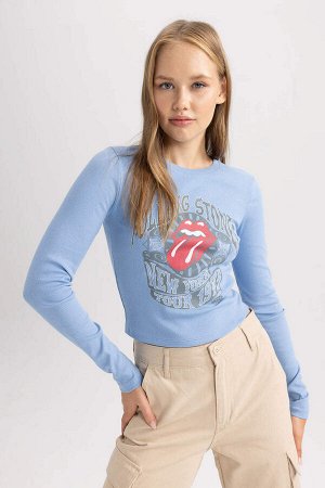 Облегающая футболка с длинными рукавами Cool Rolling Stones