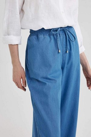 Джинсовые брюки из 100% хлопка прямого кроя с нормальной талией и широкой талией
