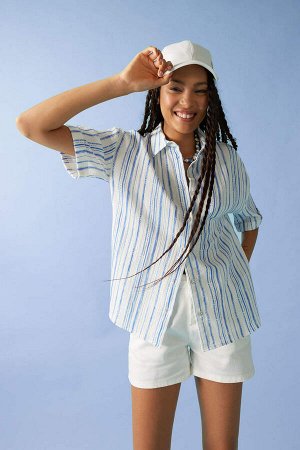 Рубашка Oversize с коротким рукавом и принтом