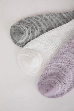 Женские носки-пинетки из трех частей из бамбука
