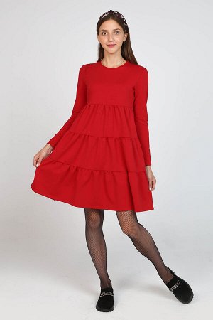 Платье ярусное Красное