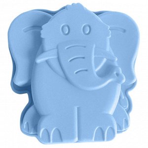 Форма для выпечки силиконовая BE-4383S "Слон" светло-голубая