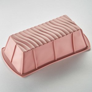 Форма 26х14х7см для выпечки прямоугольная силиконовая BE-4225S темно-розовая