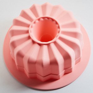 Форма ?22х8см для выпечки кекса силиконовая АК-6140S "Тортик" розовая