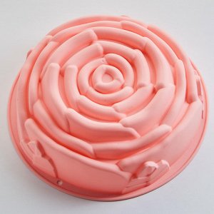 Форма ?21х6см для выпечки круглая силиконовая АК-6215S "Красавица" розовая