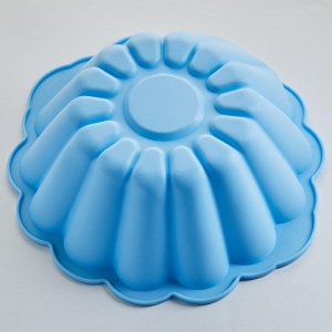 Форма 24х13х8см для выпечки кекса силиконовая АК-6151S "Чудо" голубая