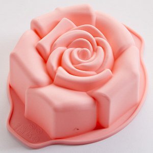 Форма 15х12,5х4,8см для выпечки кекса силиконовая АК-6201S "Раскрывшийся цветок" розовая