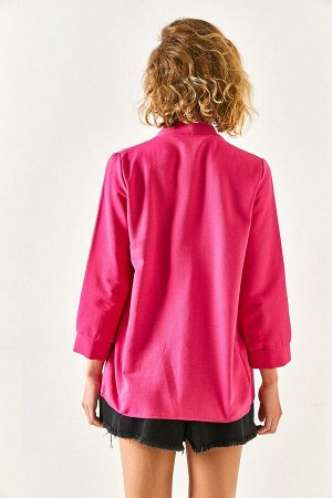 Женская льняная куртка цвета фуксии CKT-19000351