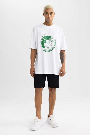 DeFactoFit NBA Boston Celtics Oversize-футболка с круглым вырезом и короткими рукавами