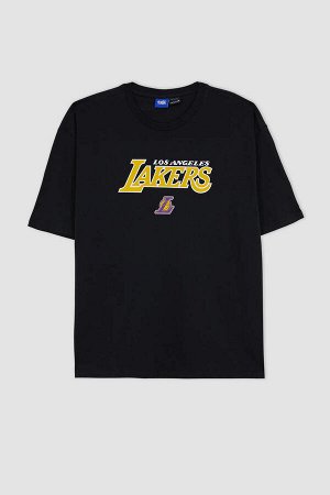 DeFactoFit Футболка оверсайз с круглым вырезом и короткими рукавами NBA Los Angeles Lakers