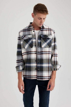 Рубашка Relax Fit с воротником-поло Lumberjack и длинными рукавами