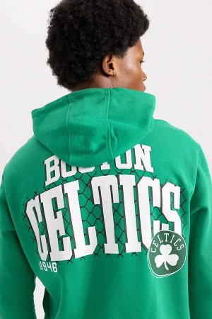DeFactoFit NBA Boston Celtics толстая толстовка стандартного кроя с капюшоном