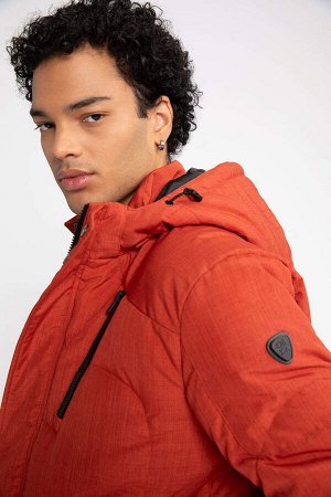 DEFACTO Водонепроницаемая куртка-пуховик со съемной теплоизоляцией и флисовой подкладкой с капюшоном