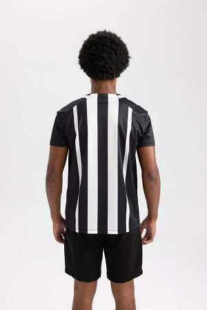 DeFactoFit Стандартная посадка Спортивная футболка с круглым вырезом и короткими рукавами с принтом
