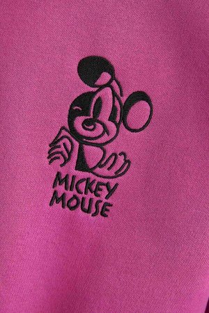 Толстовка свободного кроя с круглым вырезом и принтом Disney Mickey & Minnie