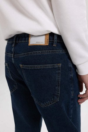 Джинсовые брюки прямого кроя с нормальной талией и нормальной талией