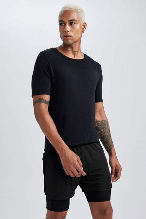 DeFactoFit Базовая футболка с круглым вырезом и короткими рукавами Slim Fit