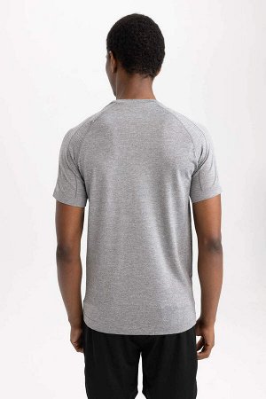 DeFactoFit Облегающая футболка с круглым вырезом и короткими рукавами