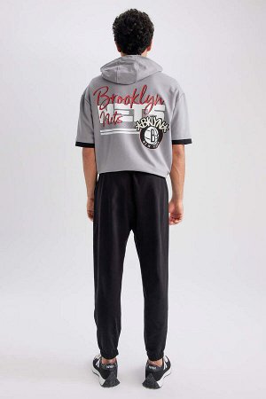 DeFactoFit NBA Brooklyn Nets Спортивные штаны стандартной посадки с гибкими ремешками