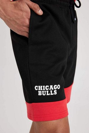 DeFactoFit Хлопковые шорты стандартной посадки, лицензированные NBA Chicago Bulls