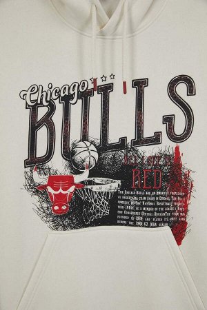 DeFactoFit Толстовка свободного покроя с капюшоном NBA Chicago Bulls