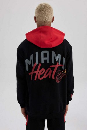 DeFactoFit NBA Miami Heat толстая толстовка с капюшоном обычного кроя