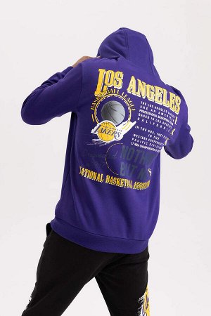 DeFactoFit НБА Лос-Анджелес Лейкерс толстая толстовка стандартного кроя с капюшоном