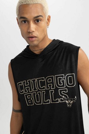 DeFactoFit Майка стандартного кроя с капюшоном NBA Chicago Bulls