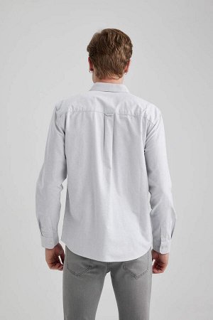 Оксфордская рубашка обычного кроя с длинным рукавом