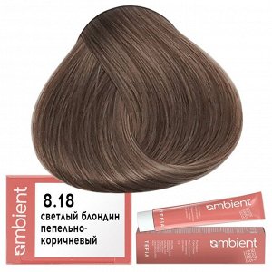Tefia Ambient Краска для волос 8.18 Светлый блондин пепельно коричневый пермаментная Тефия 60 мл