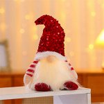 Декоративный светящийся гном, цвет красный
