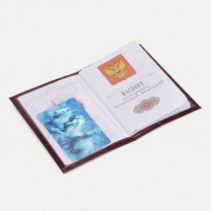 СИМА-ЛЕНД Обложка для паспорта, цвет бордовый