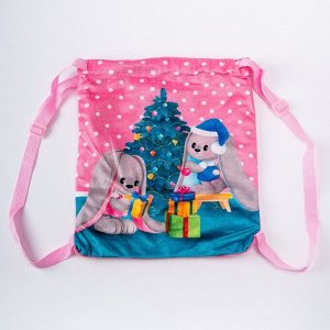 Новогодняя детская сумка «Зайки и подарки», 35 х 30 см, на новый год
