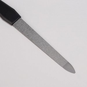 Пилка металлическая для ногтей, 12 см, на блистере, цвет серебристый/чёрный