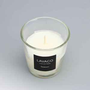 Свеча ароматическая в стакане "Lavaco", жасмин, белая, 7,5х7,5 см